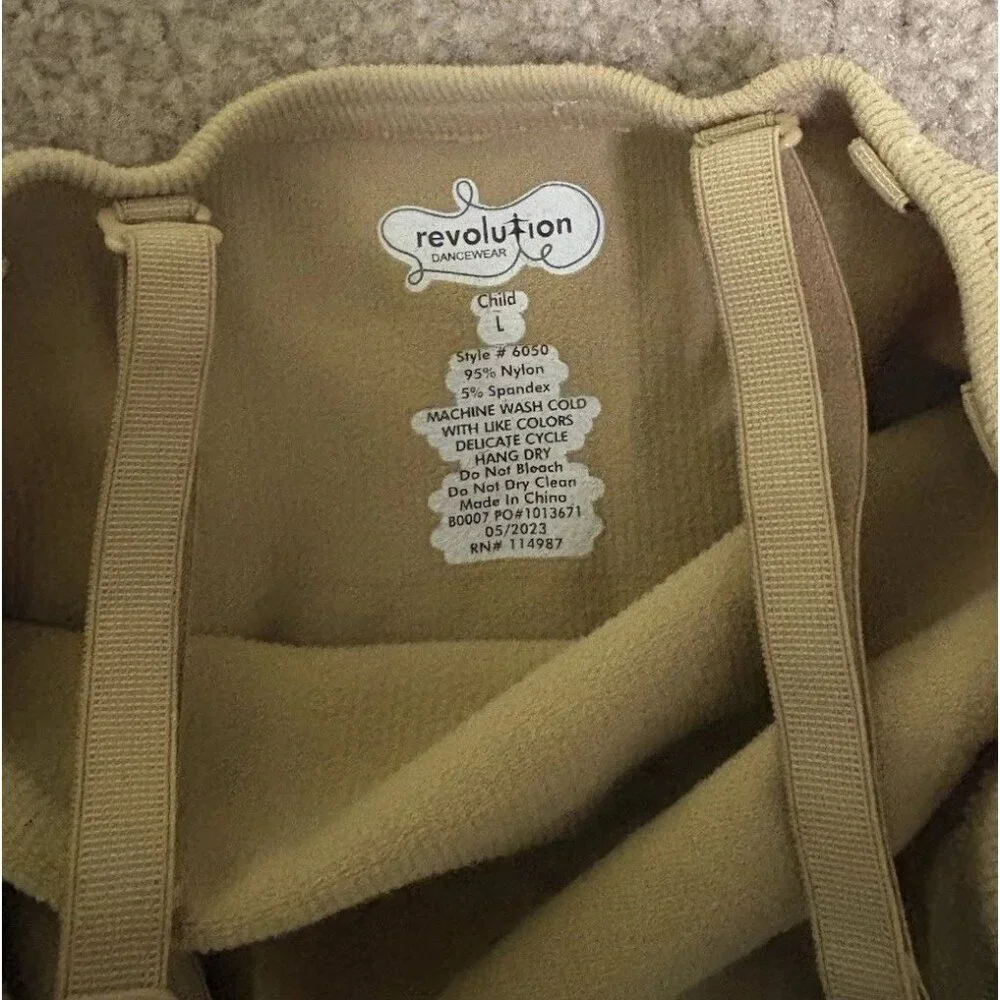 Revolution Dancewear Child Undergarment Leotard Caramel/Nude Child large - Picture 2 of 3